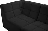 Relax Velvet / Engineered Wood / Foam Contemporary Black Velvet Modular Sectional - 128" W x 98" D x 31" H