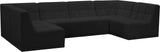 Relax Velvet / Engineered Wood / Foam Contemporary Black Velvet Modular Sectional - 128" W x 64" D x 31" H