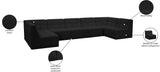 Relax Velvet / Engineered Wood / Foam Contemporary Black Velvet Modular Sectional - 158" W x 64" D x 31" H