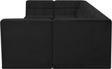 Relax Velvet / Engineered Wood / Foam Contemporary Black Velvet Modular Sectional - 158" W x 64" D x 31" H