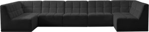 Relax Velvet / Engineered Wood / Foam Contemporary Black Velvet Modular Sectional - 158" W x 64" D x 31" H