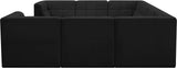 Relax Velvet / Engineered Wood / Foam Contemporary Black Velvet Modular Sectional - 128" W x 98" D x 31" H