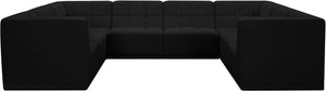 Relax Velvet / Engineered Wood / Foam Contemporary Black Velvet Modular Sectional - 128" W x 98" D x 31" H