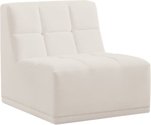 Relax Velvet / Engineered Wood / Foam Contemporary Cream Velvet Armless Chair - 30" W x 34" D x 31" H