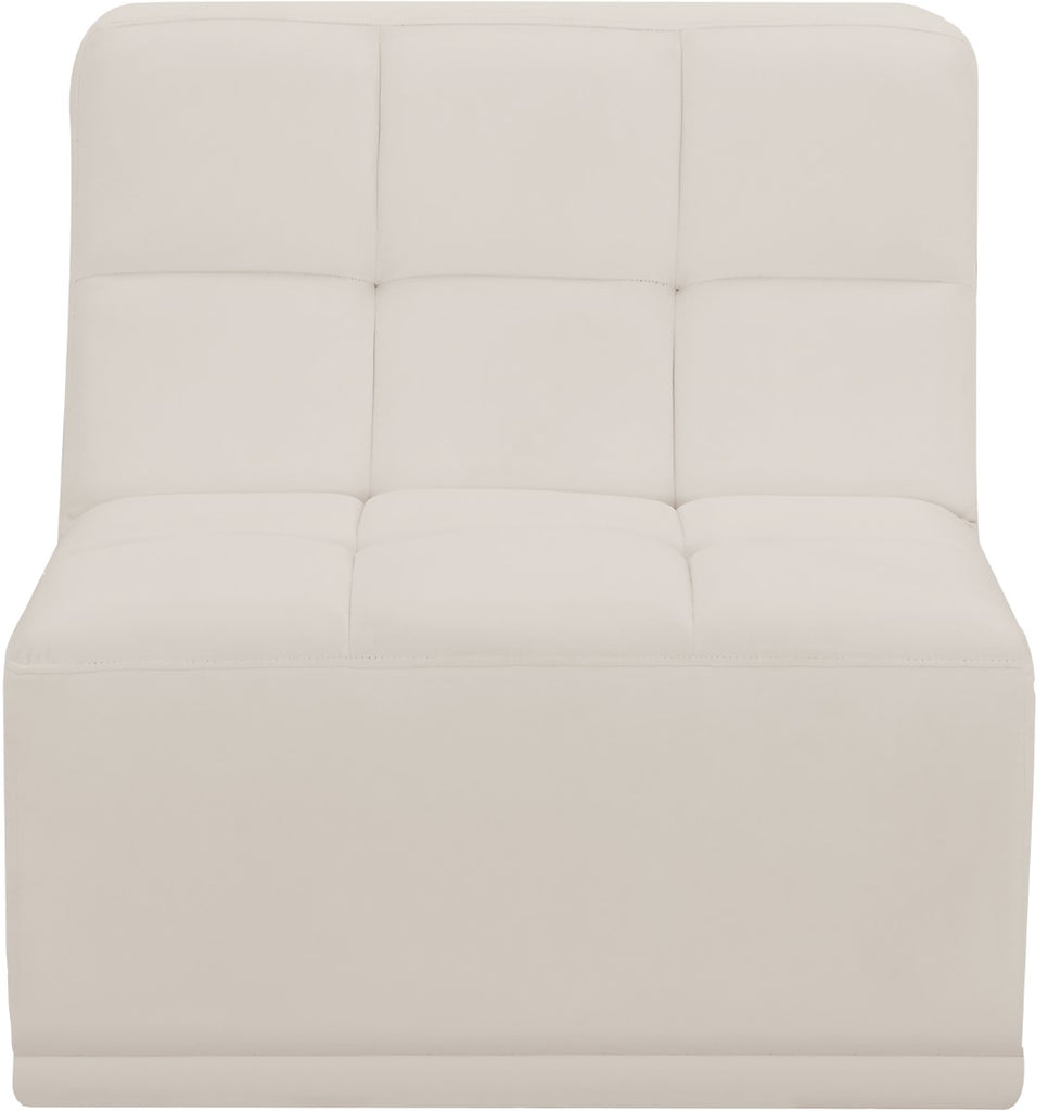 Relax Velvet / Engineered Wood / Foam Contemporary Cream Velvet Armless Chair - 30" W x 34" D x 31" H