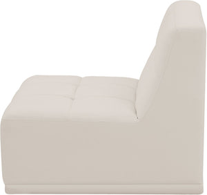 Relax Velvet / Engineered Wood / Foam Contemporary Cream Velvet Armless Chair - 30" W x 34" D x 31" H