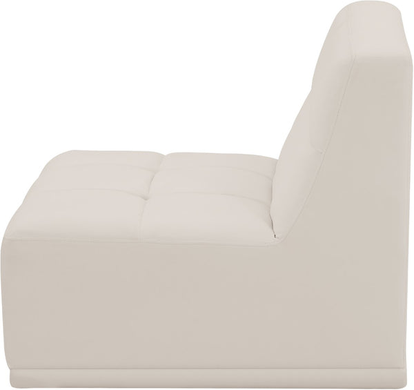 Relax Velvet / Engineered Wood / Foam Contemporary Cream Velvet Armless Chair - 30" W x 34" D x 31" H