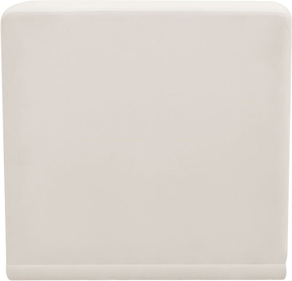 Relax Velvet / Engineered Wood / Foam Contemporary Cream Velvet Armless Chair - 30" W x 34" D x 31" H