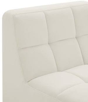 Relax Velvet / Engineered Wood / Foam Contemporary Cream Velvet Armless Chair - 30" W x 34" D x 31" H