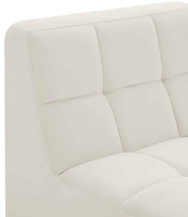 Relax Velvet / Engineered Wood / Foam Contemporary Cream Velvet Armless Chair - 30" W x 34" D x 31" H
