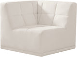 Relax Velvet / Engineered Wood / Foam Contemporary Cream Velvet Corner Chair - 34" W x 34" D x 31" H