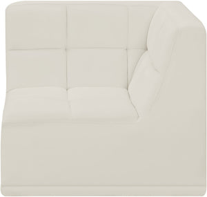 Relax Velvet / Engineered Wood / Foam Contemporary Cream Velvet Corner Chair - 34" W x 34" D x 31" H