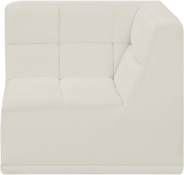 Relax Velvet / Engineered Wood / Foam Contemporary Cream Velvet Corner Chair - 34" W x 34" D x 31" H
