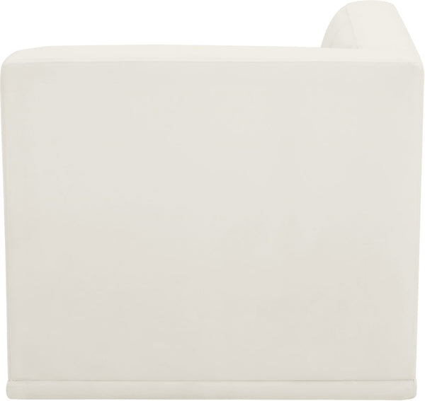 Relax Velvet / Engineered Wood / Foam Contemporary Cream Velvet Corner Chair - 34" W x 34" D x 31" H