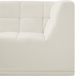 Relax Velvet / Engineered Wood / Foam Contemporary Cream Velvet Corner Chair - 34" W x 34" D x 31" H