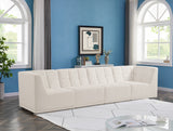 Relax Velvet / Engineered Wood / Foam Contemporary Cream Velvet Modular Sofa - 128" W x 34" D x 31" H