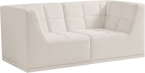 Relax Velvet / Engineered Wood / Foam Contemporary Cream Velvet Modular Sofa - 68" W x 34" D x 31" H