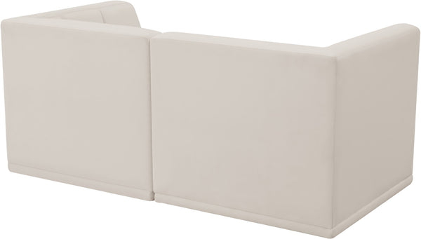 Relax Velvet / Engineered Wood / Foam Contemporary Cream Velvet Modular Sofa - 68" W x 34" D x 31" H