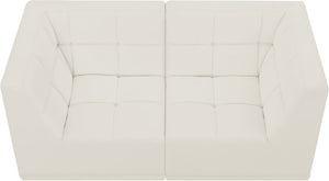 Relax Velvet / Engineered Wood / Foam Contemporary Cream Velvet Modular Sofa - 68" W x 34" D x 31" H