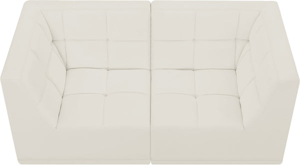 Relax Velvet / Engineered Wood / Foam Contemporary Cream Velvet Modular Sofa - 68" W x 34" D x 31" H
