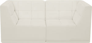 Relax Velvet / Engineered Wood / Foam Contemporary Cream Velvet Modular Sofa - 68" W x 34" D x 31" H