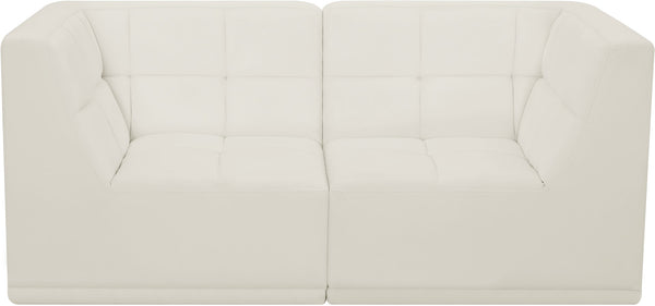 Relax Velvet / Engineered Wood / Foam Contemporary Cream Velvet Modular Sofa - 68" W x 34" D x 31" H