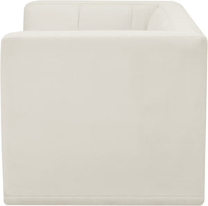 Relax Velvet / Engineered Wood / Foam Contemporary Cream Velvet Modular Sofa - 68" W x 34" D x 31" H