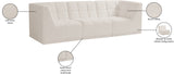 Relax Velvet / Engineered Wood / Foam Contemporary Cream Velvet Modular Sofa - 98" W x 34" D x  31" H