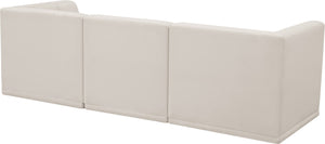 Relax Velvet / Engineered Wood / Foam Contemporary Cream Velvet Modular Sofa - 98" W x 34" D x  31" H