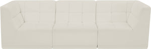 Relax Velvet / Engineered Wood / Foam Contemporary Cream Velvet Modular Sofa - 98" W x 34" D x  31" H