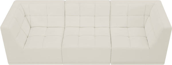 Relax Velvet / Engineered Wood / Foam Contemporary Cream Velvet Modular Sofa - 98" W x 34" D x  31" H