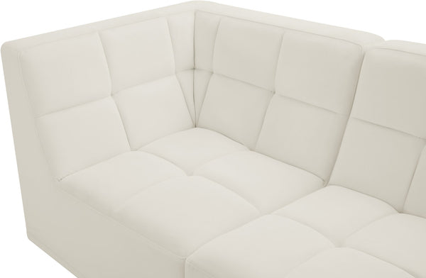Relax Velvet / Engineered Wood / Foam Contemporary Cream Velvet Modular Sofa - 98" W x 34" D x  31" H