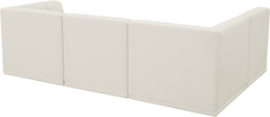 Relax Velvet / Engineered Wood / Foam Contemporary Cream Velvet Modular Sectional - 98" W x 64" D x 31" H