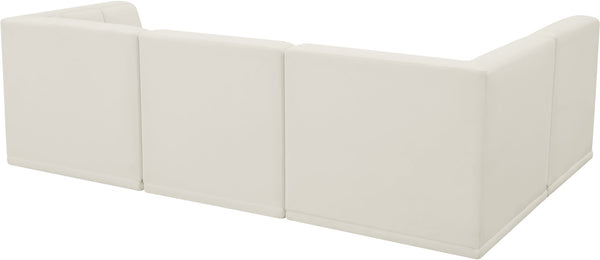 Relax Velvet / Engineered Wood / Foam Contemporary Cream Velvet Modular Sectional - 98" W x 64" D x 31" H