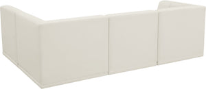 Relax Velvet / Engineered Wood / Foam Contemporary Cream Velvet Modular Sectional - 98" W x 64" D x 31" H