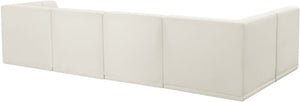 Relax Velvet / Engineered Wood / Foam Contemporary Cream Velvet Modular Sectional - 128" W x 64" D x 31" H