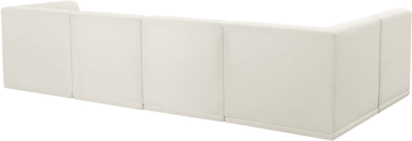 Relax Velvet / Engineered Wood / Foam Contemporary Cream Velvet Modular Sectional - 128" W x 64" D x 31" H