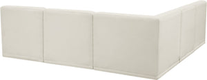 Relax Velvet / Engineered Wood / Foam Contemporary Cream Velvet Modular Sectional - 98" W x 98" D x 31" H