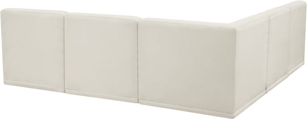 Relax Velvet / Engineered Wood / Foam Contemporary Cream Velvet Modular Sectional - 98" W x 98" D x 31" H