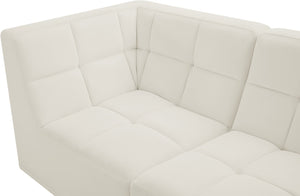 Relax Velvet / Engineered Wood / Foam Contemporary Cream Velvet Modular Sectional - 98" W x 98" D x 31" H