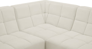 Relax Velvet / Engineered Wood / Foam Contemporary Cream Velvet Modular Sectional - 98" W x 98" D x 31" H