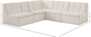 Relax Velvet / Engineered Wood / Foam Contemporary Cream Velvet Modular Sectional - 94" W x 94" D x 31" H