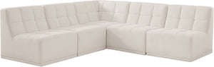 Relax Velvet / Engineered Wood / Foam Contemporary Cream Velvet Modular Sectional - 94" W x 94" D x 31" H