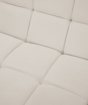 Relax Velvet / Engineered Wood / Foam Contemporary Cream Velvet Modular Sectional - 94" W x 94" D x 31" H