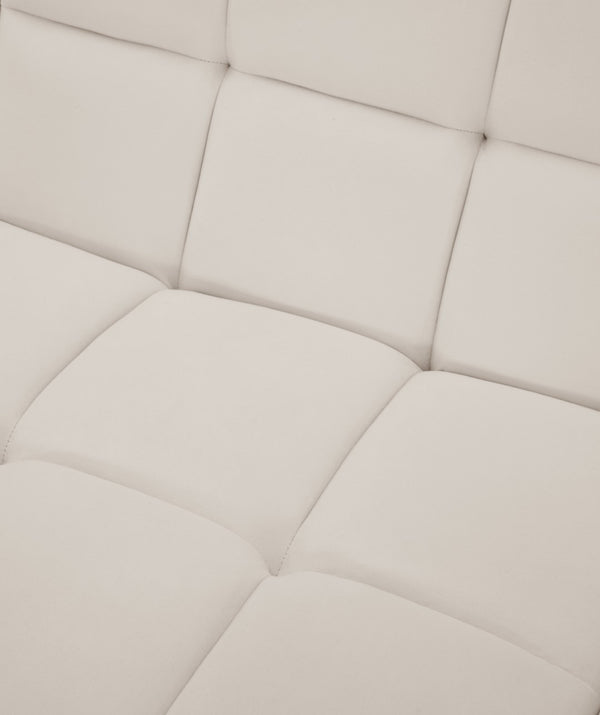 Relax Velvet / Engineered Wood / Foam Contemporary Cream Velvet Modular Sectional - 94" W x 94" D x 31" H