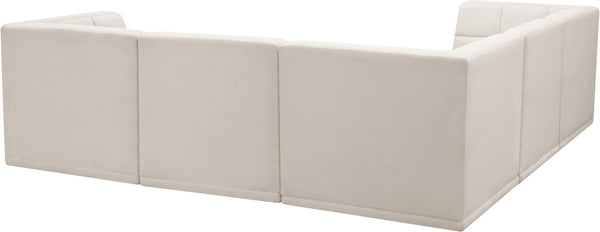 Relax Velvet / Engineered Wood / Foam Contemporary Cream Velvet Modular Sectional - 94" W x 94" D x 31" H