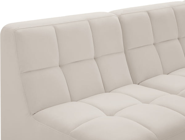 Relax Velvet / Engineered Wood / Foam Contemporary Cream Velvet Modular Sectional - 94" W x 94" D x 31" H