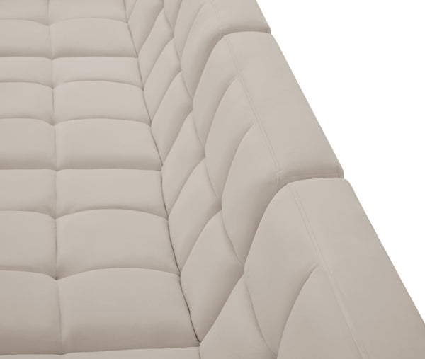 Relax Velvet / Engineered Wood / Foam Contemporary Cream Velvet Modular Sectional - 94" W x 94" D x 31" H