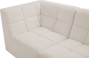 Relax Velvet / Engineered Wood / Foam Contemporary Cream Velvet Modular Sectional - 128" W x 98" D x 31" H