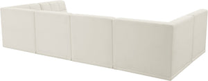 Relax Velvet / Engineered Wood / Foam Contemporary Cream Velvet Modular Sectional - 128" W x 64" D x 31" H